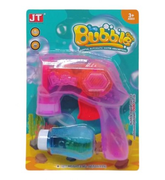 Пістолет для пускання мильних бульбашок, з підсвічуванням (рожевий)