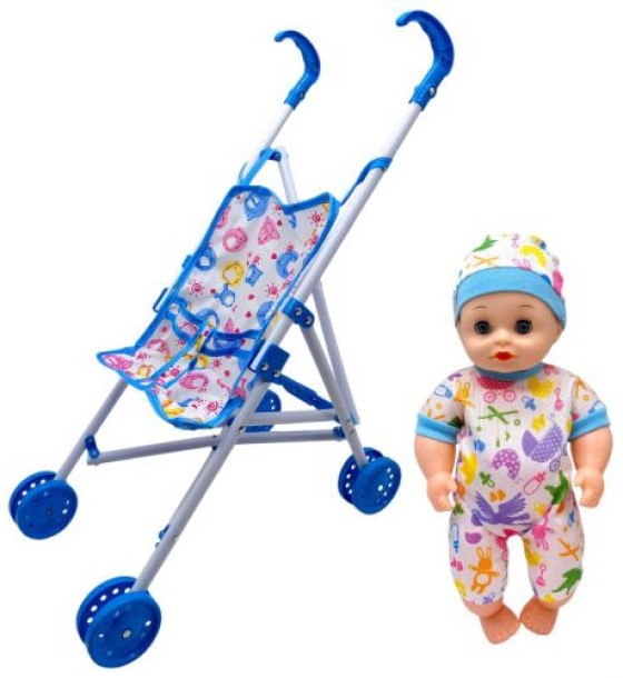Візок з лялькою сидячий H01-63 в кульку р.62x20см YG Toys
