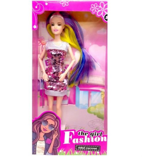 Лялька в сукні з паєтками (РОЖЕВА)