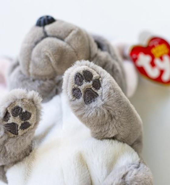Дитяча іграшка м’яконабивна TY BEANIE BELLIES. Сірий пес WILFRED