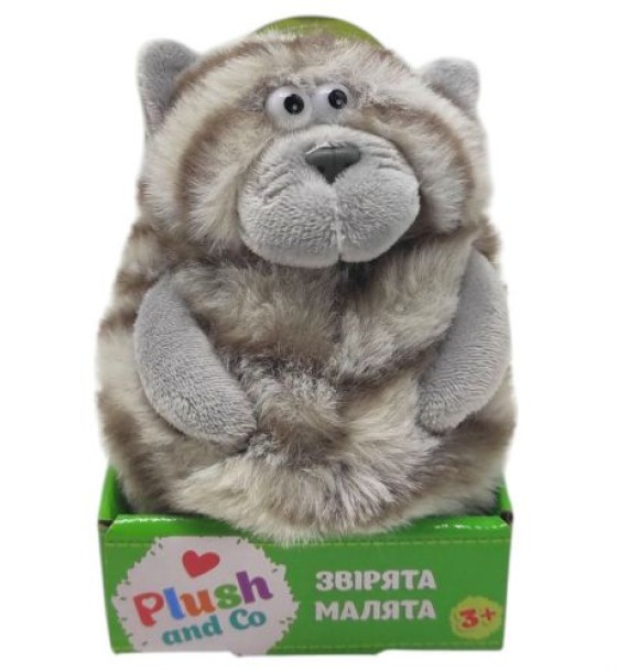 Мʼяка іграшка "Plush and Co. КОТИК" (СІРИЙ В СМУЖКУ) 12 см