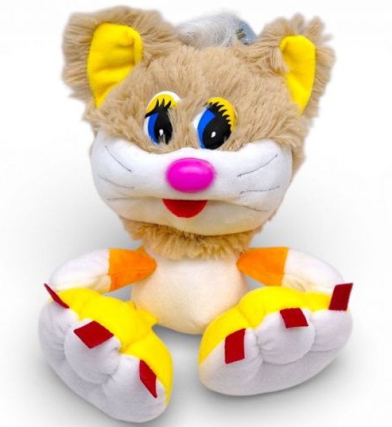 Мʼяка іграшка "Коротишка кіт", 14х20х24 (ЖОВТИЙ)