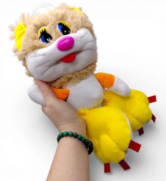 Мʼяка іграшка "Коротишка кіт", 14х20х24 (ЖОВТИЙ)