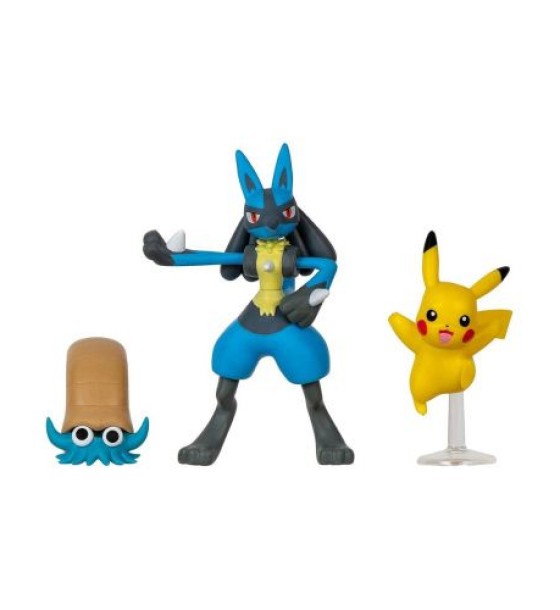 Набір ігрових фігурок Pokemon - Оманайт, Пікачу, Лукаріо аніме