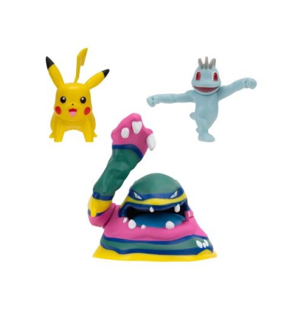 Набір ігрових фігурок Pokemon W19 - Мачоп, Пікачу, Алола Мак
