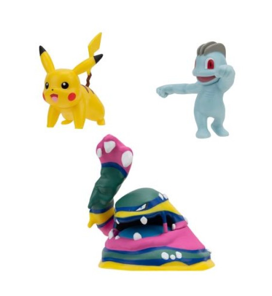 Набір ігрових фігурок Pokemon W19 - Мачоп, Пікачу, Алола Мак