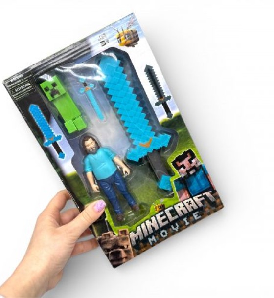 Набір "MINECRAFT": меч, 2 фігурки, в коробці  (ВИД1)