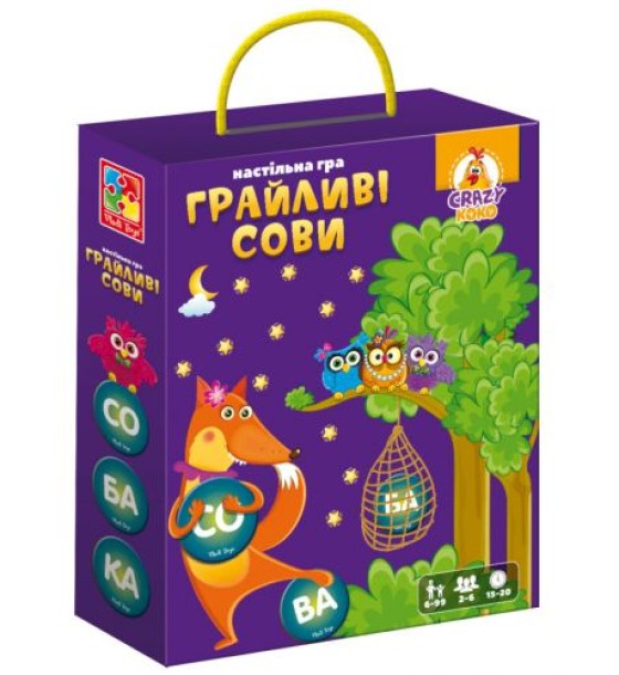 Гра настільна, розважальна "Грайливі сови. Бачу слово!"