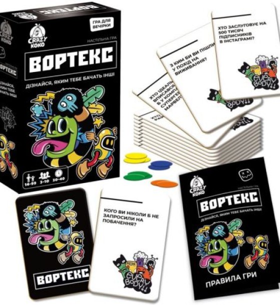Гра настільна розважальна "Вортекс" Crazy Koko 14+ (укр)
