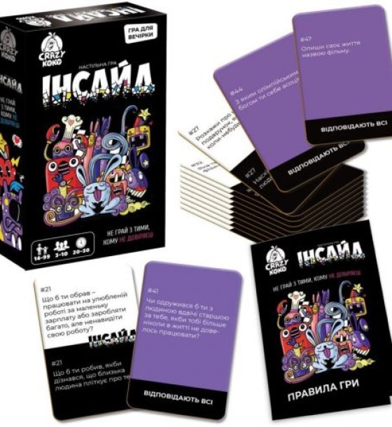 Гра настільна розважальна "Інсайд" Crazy Koko 14+ (укр)