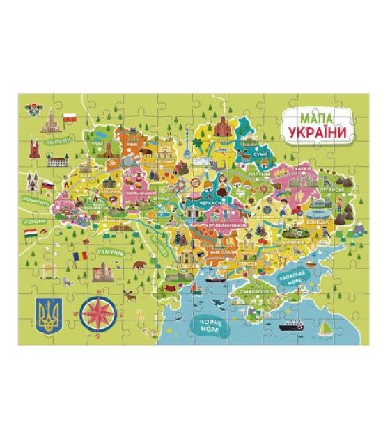 Пазл «Мапа України» 100 елементів