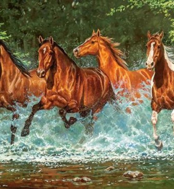 Пазли "Коні, що біжать по воді", 300 елементів