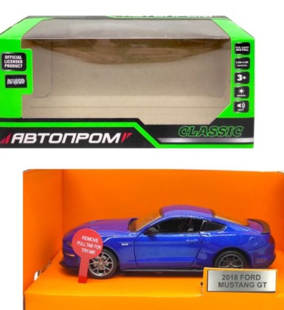 Машина металева "Автопром 1:34 Ford Mustang GT"