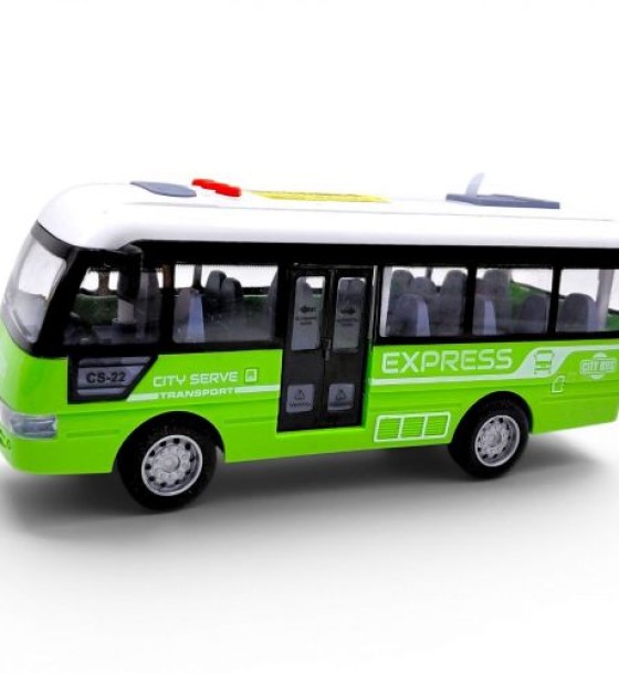 Автобус інерційний на батарейках 19x8x8 см (ЗЕЛЕНИЙ)