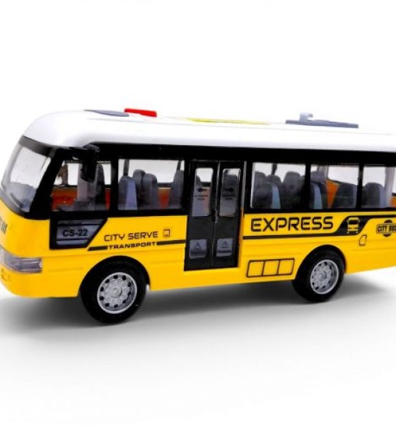 Автобус інерційний на батарейках 19x8x8 см (ЖОВТИЙ)
