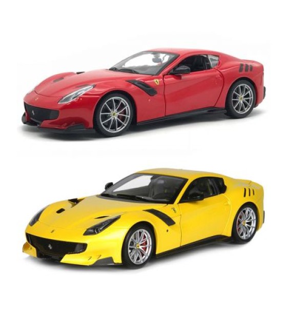 Машинка металева - FERRARI F12TDF (жовтий, червоний, 1:24)