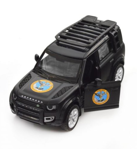 Машинка металева із серії "Шеврони Героїв" - Land Rover Defender 110 - "ГУР МО"