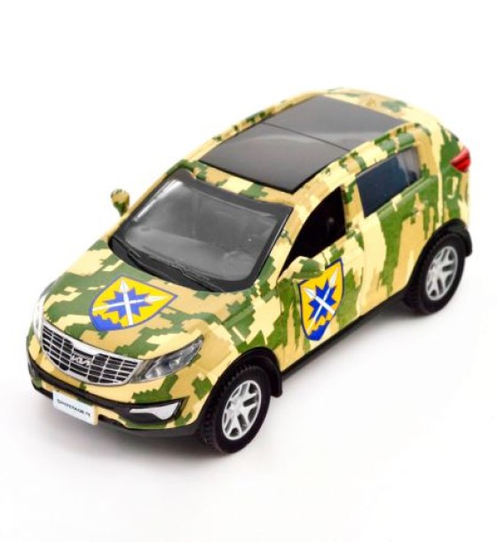 Машинка металева із серії "Шеврони Героїв" - Kia Stortage R - "56 ОМПБР"