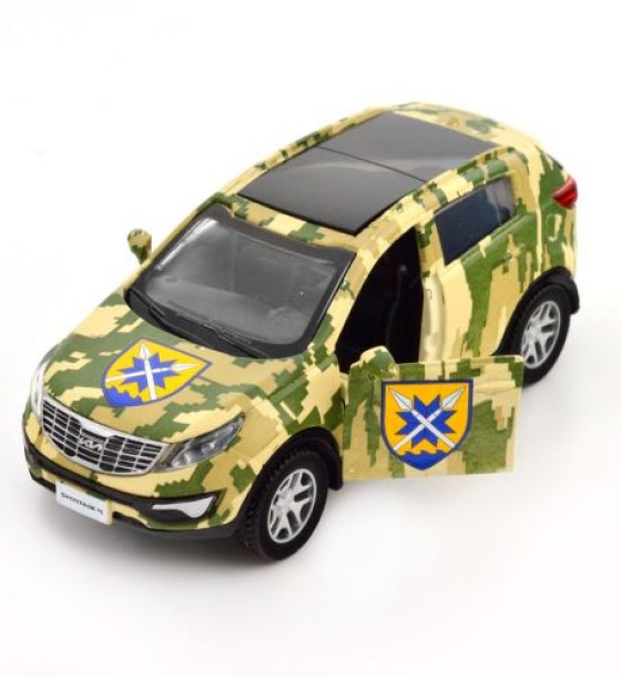 Машинка металева із серії "Шеврони Героїв" - Kia Stortage R - "56 ОМПБР"