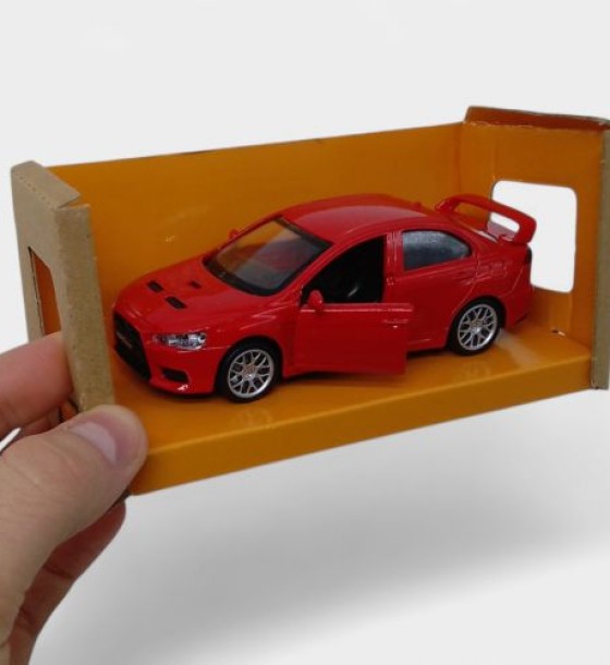 Машинка металева Mitsubishi Lancer Evolution Автопром, червона