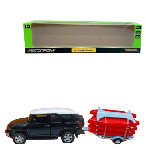 Машина+прицеп мет. 1:43 Toyota FJ,відкр.двері,короб.28*8*6,5см