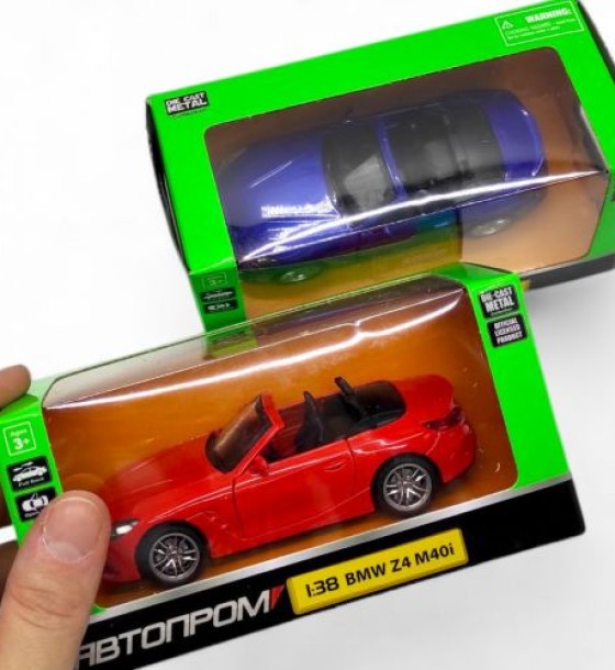 Машинка металева "АВТОПРОМ. 1:38 BMW Z4 M40i" (СИНЯ)
