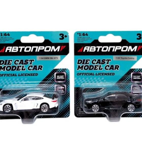 Машина металева АВТОПРОМ, 1:64, мікс видів (планшет 10*3,5*12 см)