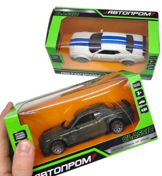 МАШИНА АВТОПРОМ (металева) Dodge Challenger (БІЛИЙ)