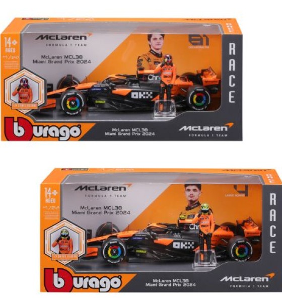 Автомодель з фігуркою - McLaren MCL38 (1:24)