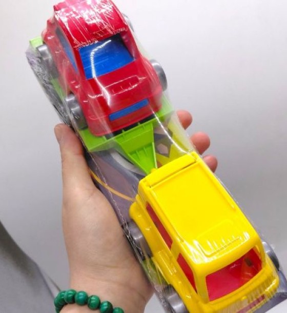 Набір авто Kid cars Sport (автобус жовтий + машинка червона)