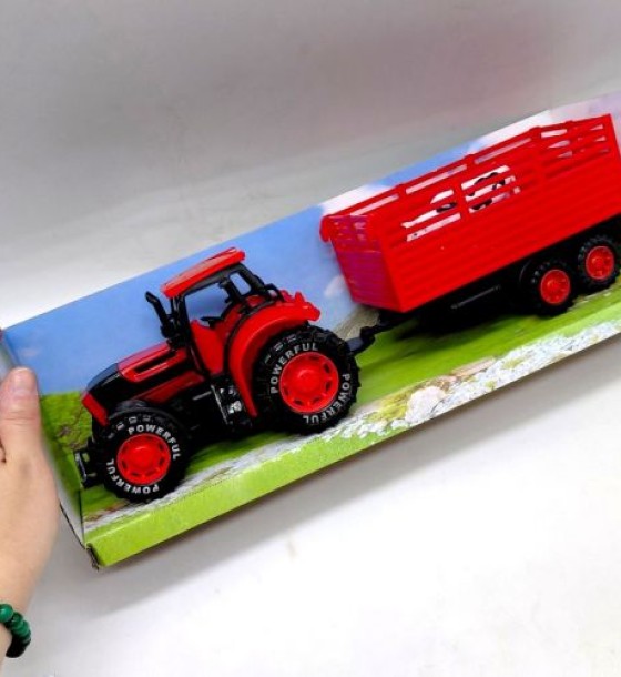 Трактор інерційний з причіпом, в коробці р.44,5x12x14,5 см
