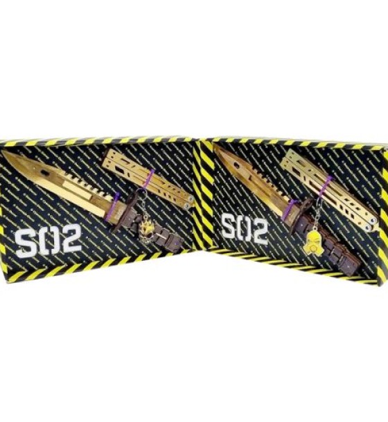BOX Сувенірні ножі "Метелик LEGACY & M-9 BAYONET GOLD"