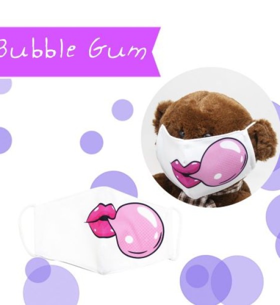 Багаторазова 4-х шарова захисна маска "Bubble Gum" розмір 3, 7-14 років (білий)