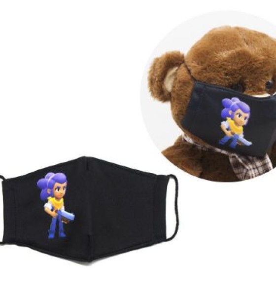 Багаторазова 4-х шарова захисна маска "BRAWL STARS Шеллі" розмір 3, 7-14 років