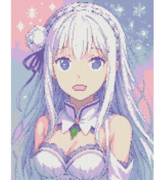 Алмазна мозаїка "Емілія. re-zero" 40х50 см
