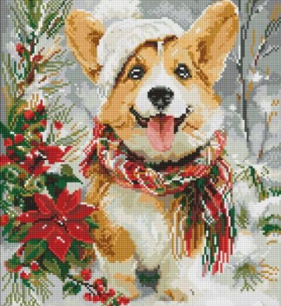 Алмазна мозаїка - "Щасливий песик" ©art_selena_ua, 40х50см