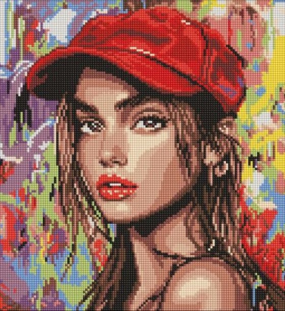 Алмазна мозаїка - "Сучасна Червона шапочка" ©art_selena_ua, 40х40см
