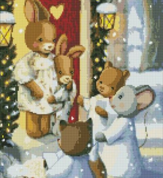Алмазна мозаїка - "Магія колядок" з голограмними стразами (AB) ©tanya_bonya, 40х50см