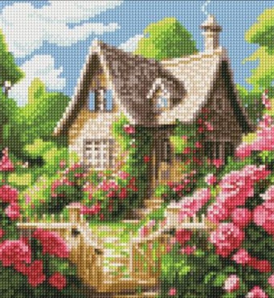 Алмазна мозаїка - "Затишний будиночок" ©art_selena_ua, 30х40см
