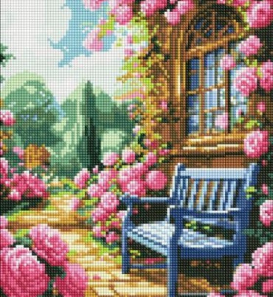 Алмазна мозаїка - "Квітковий сад" ©art_selena_ua, 30х40см