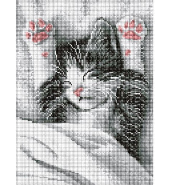 Алмазна мозаїка "Муркотливий ранок" 30х40см
