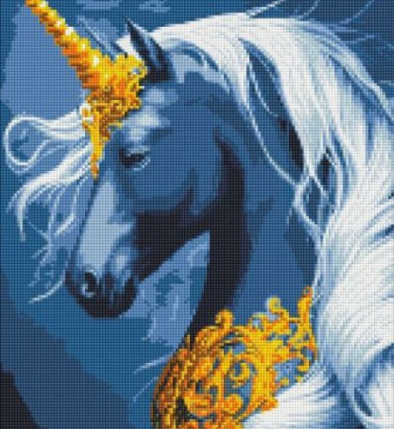 Алмазна мозаїка - Чарівний одноріг з голограмними стразами (AB) ©art_selena_ua