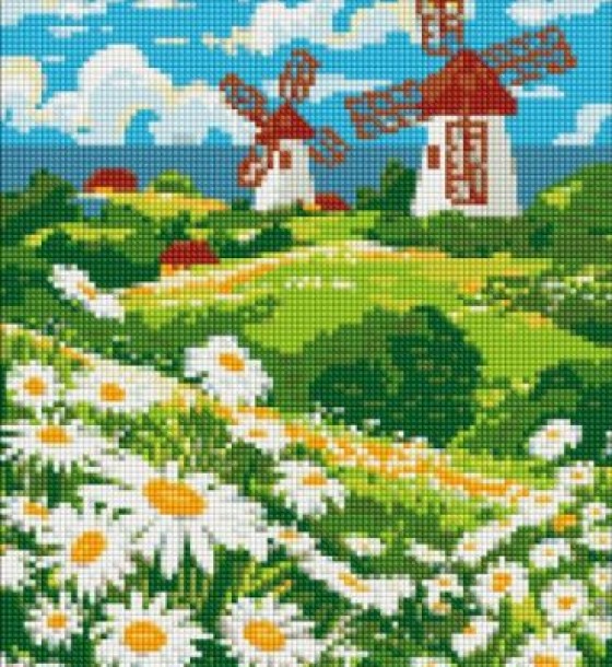 Алмазна мозаїка без підрамника - Поле ромашок ©art_selena_ua