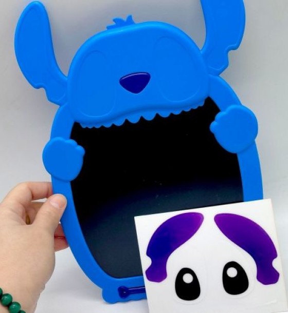 Планшет для малювання "STITCH" кольоровий, стилус, блокування екрана, стирання, в коробці (СИНІЙ)