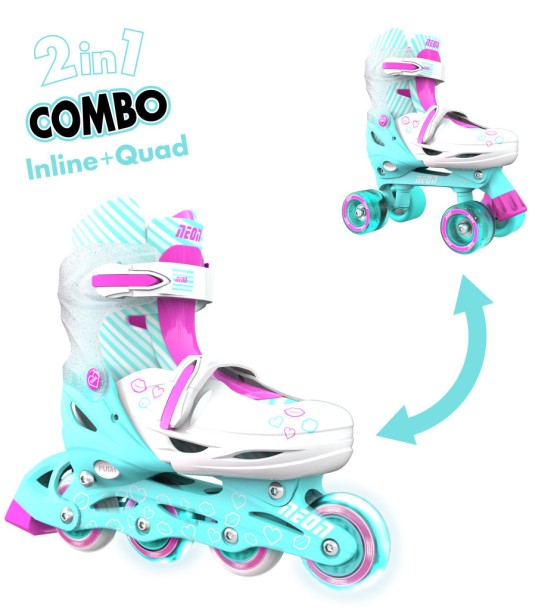 Роликові ковзани Neon Сombo Turquoise розмір 34-37 (NT10T4)