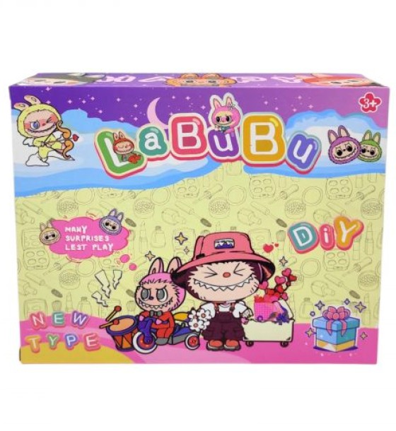 Алмазна мозаїка "Labubu / Лабубу", 13,5х18 см, окуляри, стрічки для оригамі, в коробці, ВИДАЄТЬСЯ ТІЛЬКИ МІКС ВИДІВ