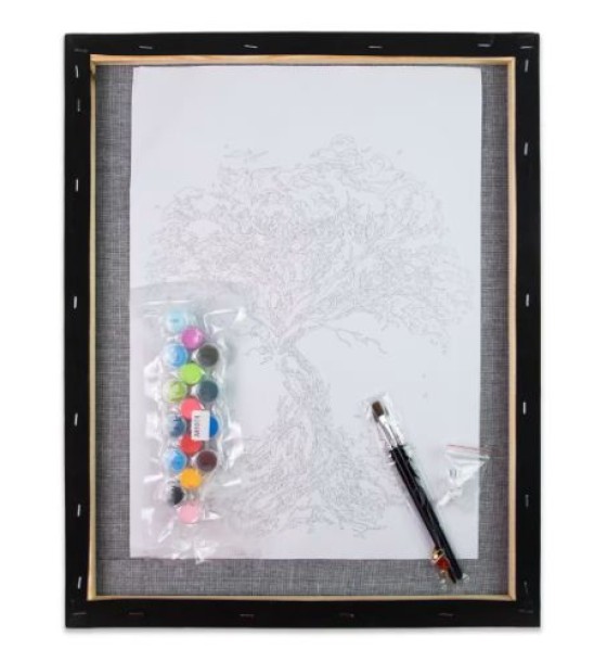 Картина за номерами на чорному фоні "Підводний світ" 30х40