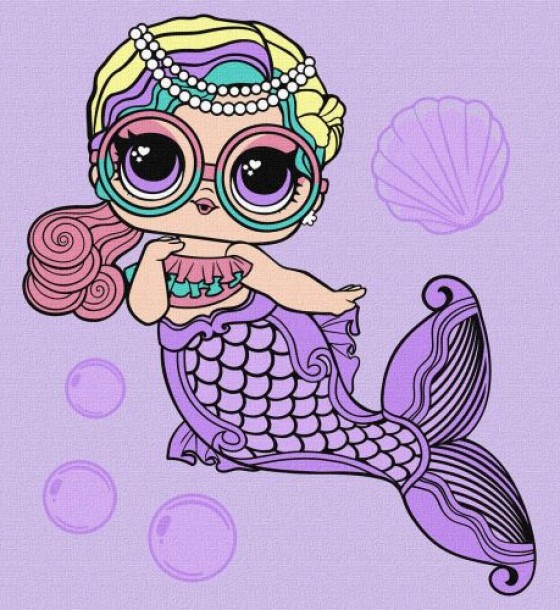 Картина за номерами з фарбами металік "L.O.L. Surprise! Mermaids. Miss Sea" 40х40 см