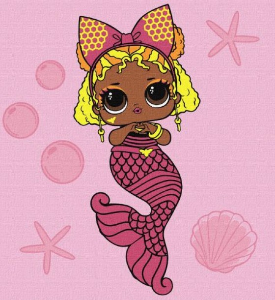 Картина за номерами з фарбами металік "L.O.L. Surprise! Mermaids. Queen Bee" 40х40 см