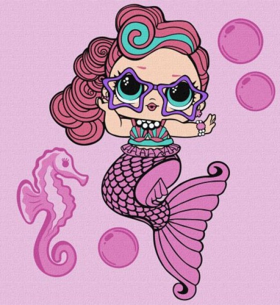 Картина за номерами з фарбами металік "L.O.L. Surprise! Mermaids. Waves" 40х40 см